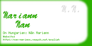 mariann nan business card